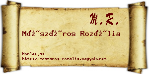 Mészáros Rozália névjegykártya