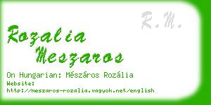 rozalia meszaros business card